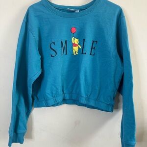 Disney Winnie The Pooh Smile Women's Cropped XL Crewneck Sweater "Smile"